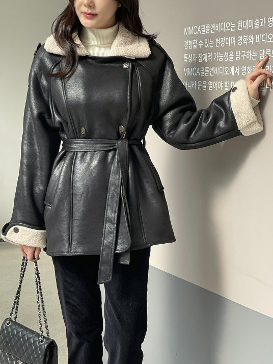 クラシック フェイクムートン ハーフジャケット(3color)