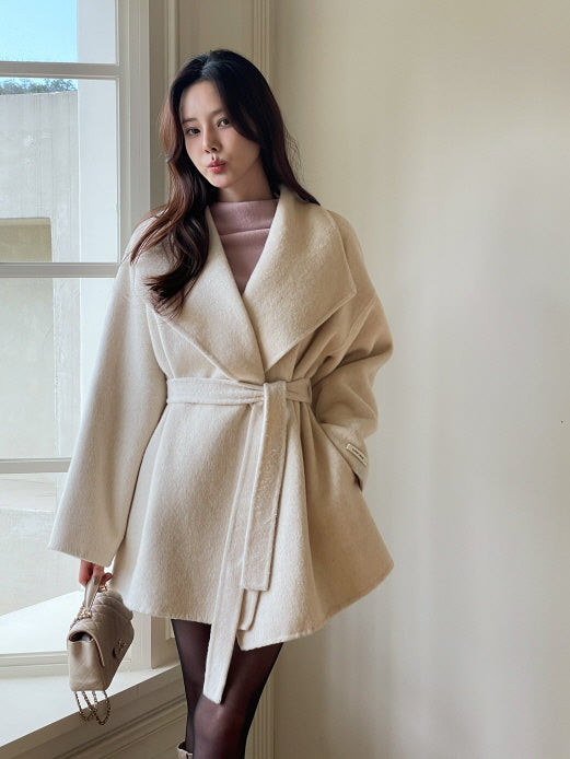 エレガント ウール ラップコート(4color)