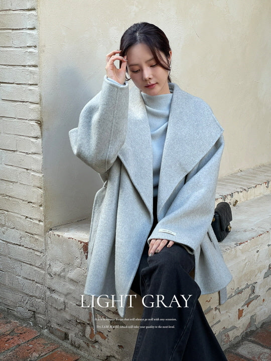 エレガント ウール ラップコート(4color)