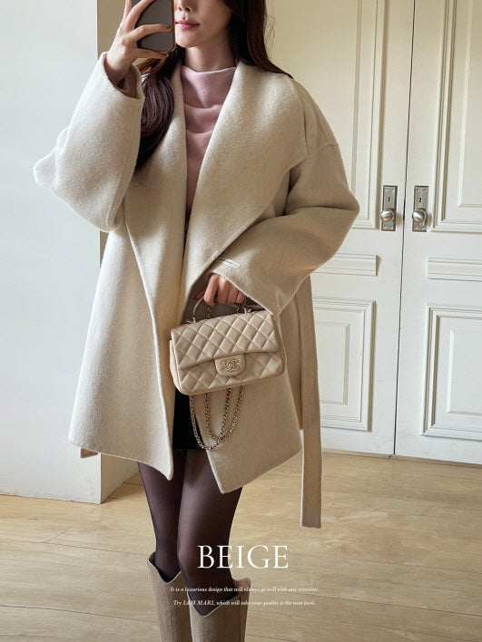 エレガント ウール ラップコート(4color)