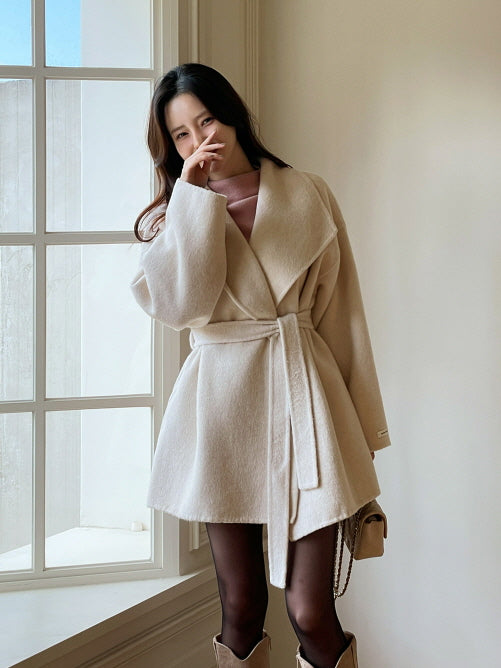 エレガント ウール ラップコート(4color)