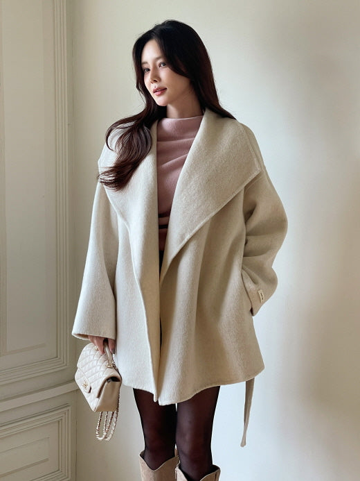 エレガント ウール ラップコート(4color)
