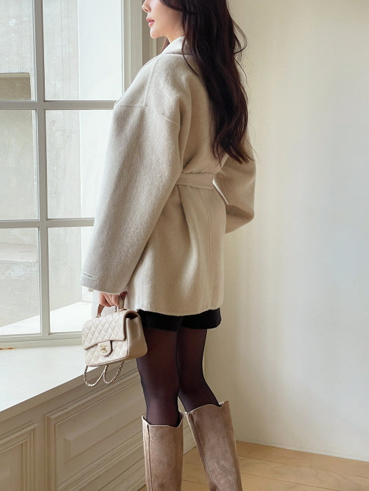 エレガント ウール ラップコート(4color)