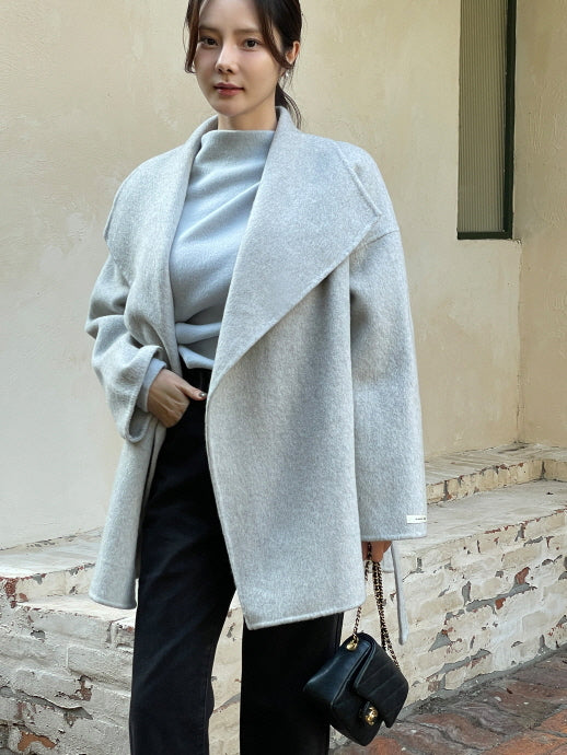 エレガント ウール ラップコート(4color)