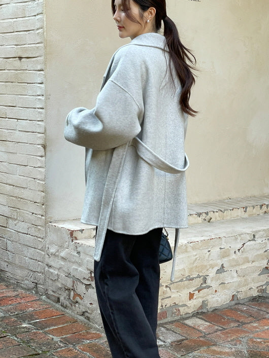 エレガント ウール ラップコート(4color)