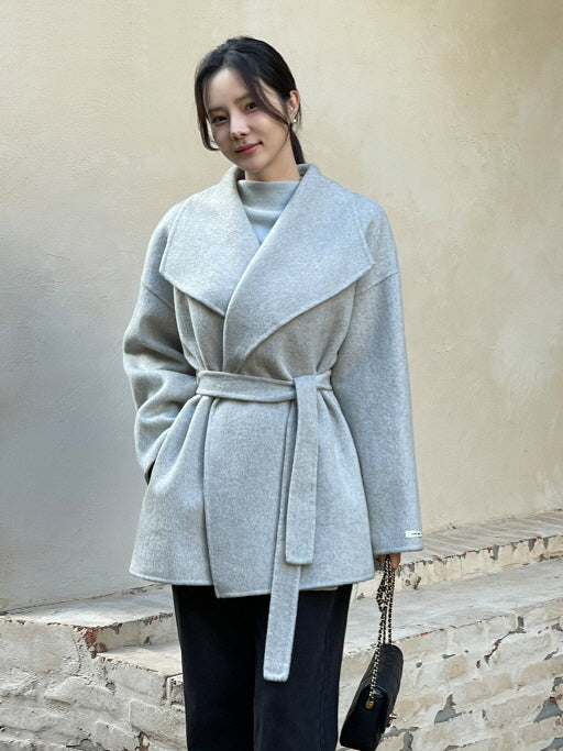 エレガント ウール ラップコート(4color)
