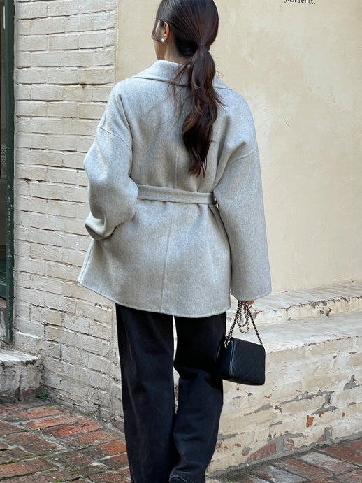 エレガント ウール ラップコート(4color)