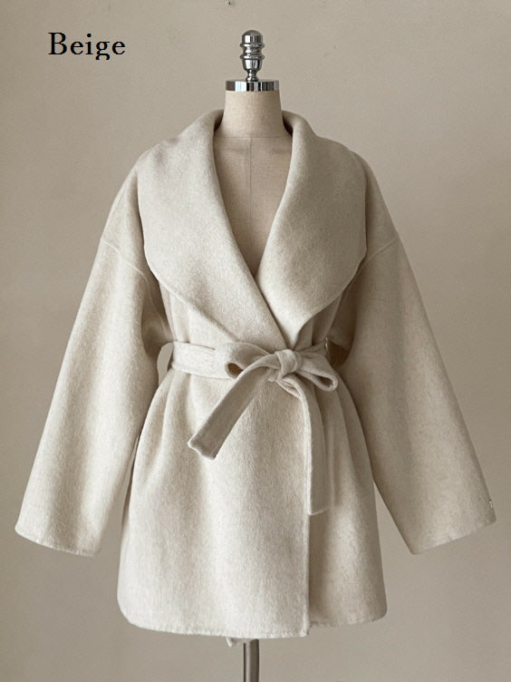 エレガント ウール ラップコート(4color)
