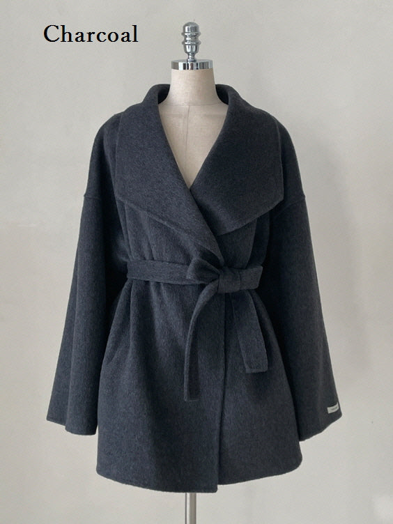 エレガント ウール ラップコート(4color)