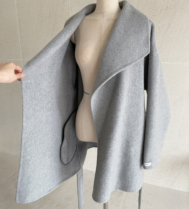 エレガント ウール ラップコート(4color)