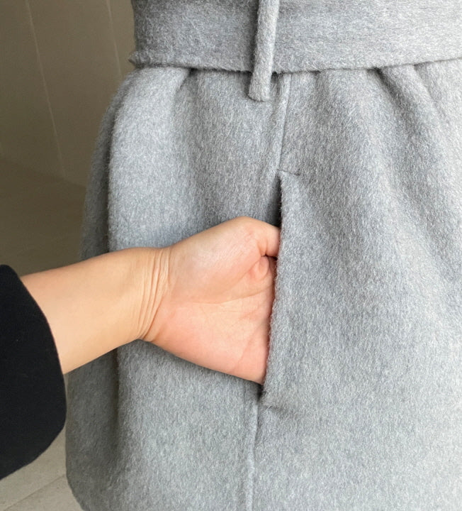 エレガント ウール ラップコート(4color)