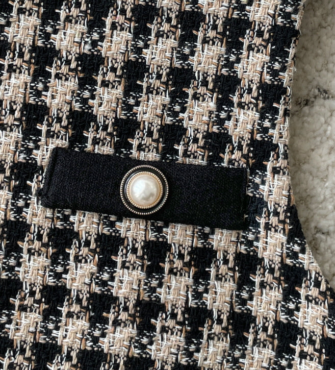 ツイードプリーツ ミニワンピース