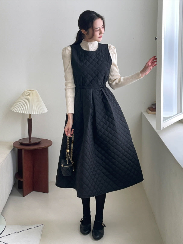 キルティングAライン・ウォームジャンパーワンピース