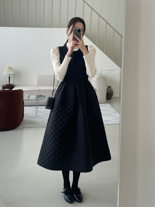 キルティングAライン・ウォームジャンパーワンピース