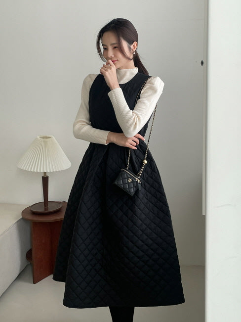 キルティングAライン・ウォームジャンパーワンピース