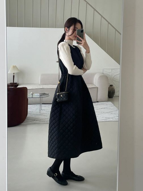 キルティングAライン・ウォームジャンパーワンピース