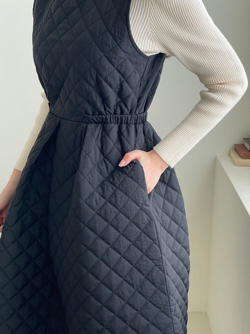 キルティングAライン・ウォームジャンパーワンピース