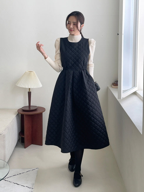 キルティングAライン・ウォームジャンパーワンピース