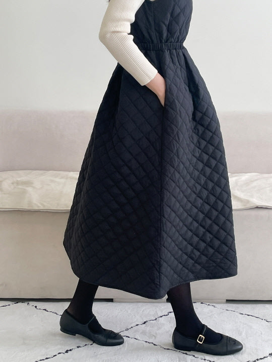 キルティングAライン・ウォームジャンパーワンピース