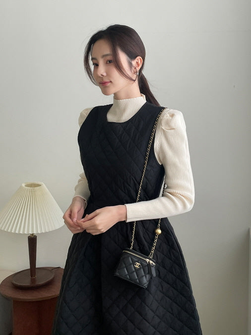 キルティングAライン・ウォームジャンパーワンピース