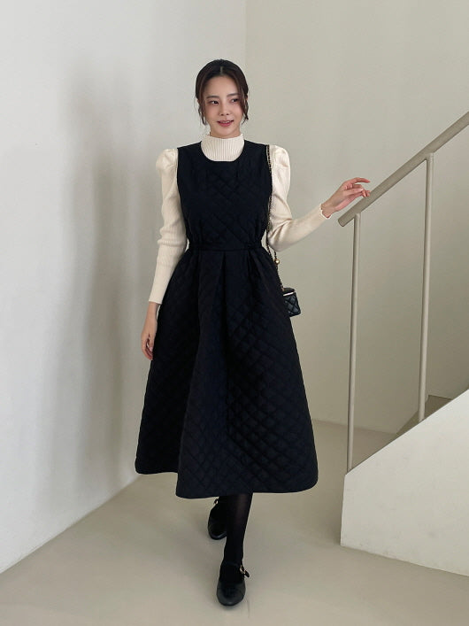 キルティングAライン・ウォームジャンパーワンピース