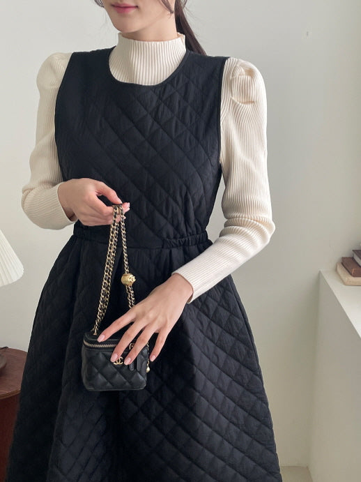 キルティングAライン・ウォームジャンパーワンピース