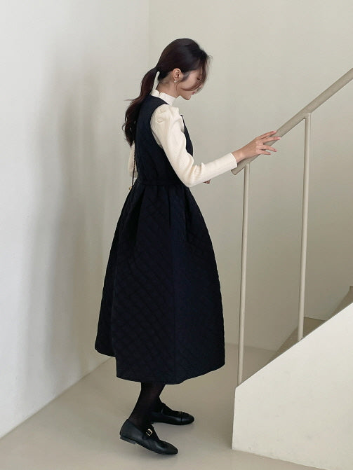 キルティングAライン・ウォームジャンパーワンピース