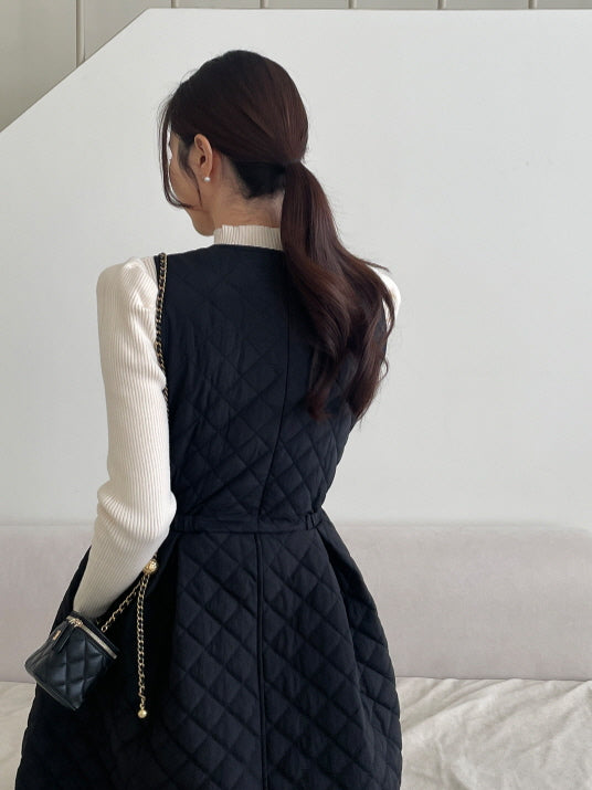 キルティングAライン・ウォームジャンパーワンピース