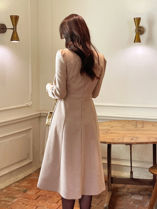 レイヤードスパン ツイードワンピース(2color)