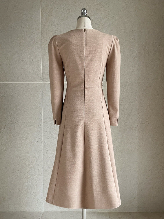 レイヤードスパン ツイードワンピース(2color)