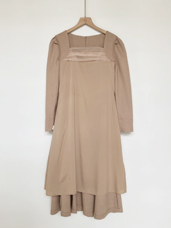 レイヤードスパン ツイードワンピース(2color)