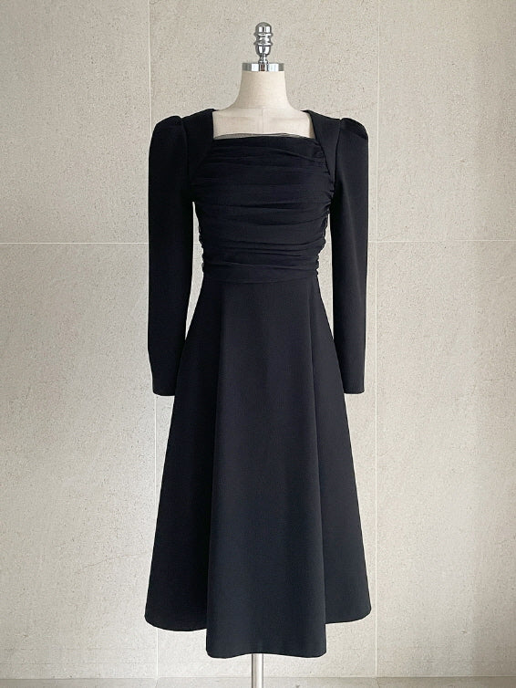 レイヤードスパン ツイードワンピース(2color)