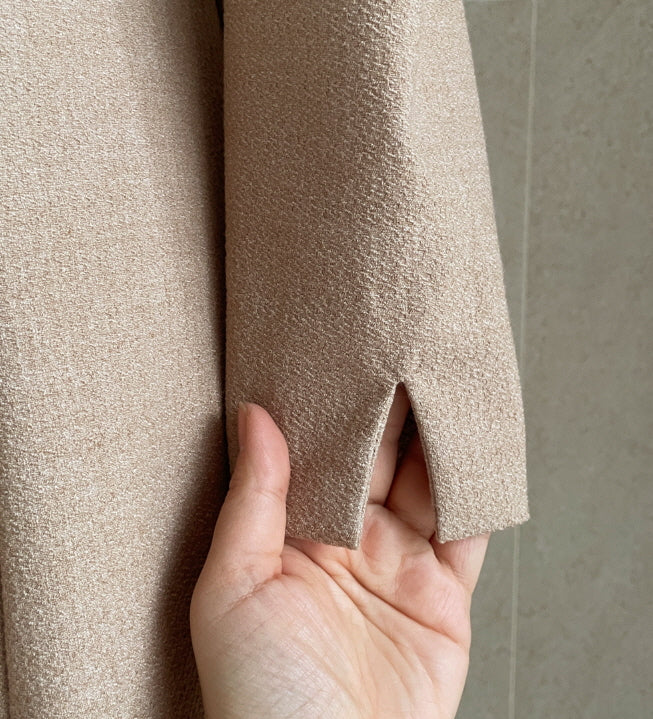 レイヤードスパン ツイードワンピース(2color)