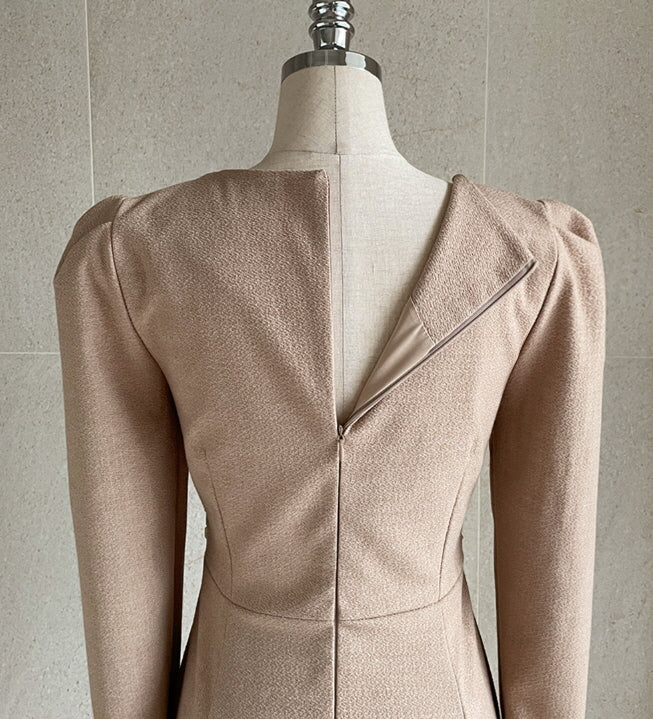 レイヤードスパン ツイードワンピース(2color)