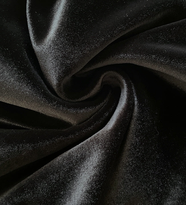 サテン配色ベルベット ペンシルスカート