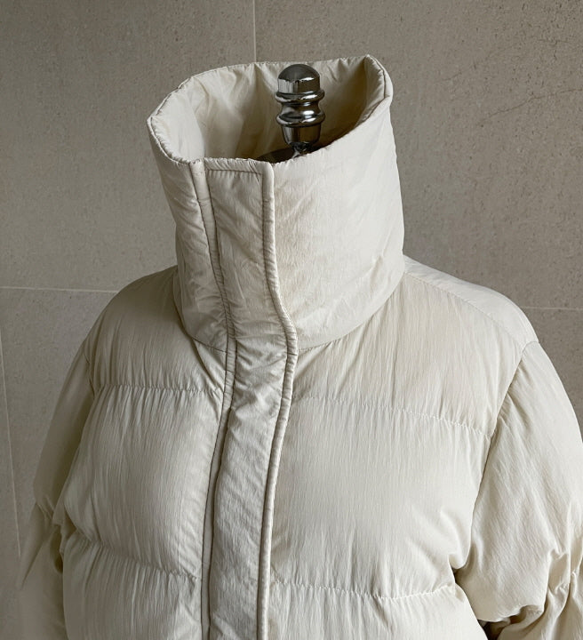 エレガントフェイクファーカラー ロングダウンコート(2color)