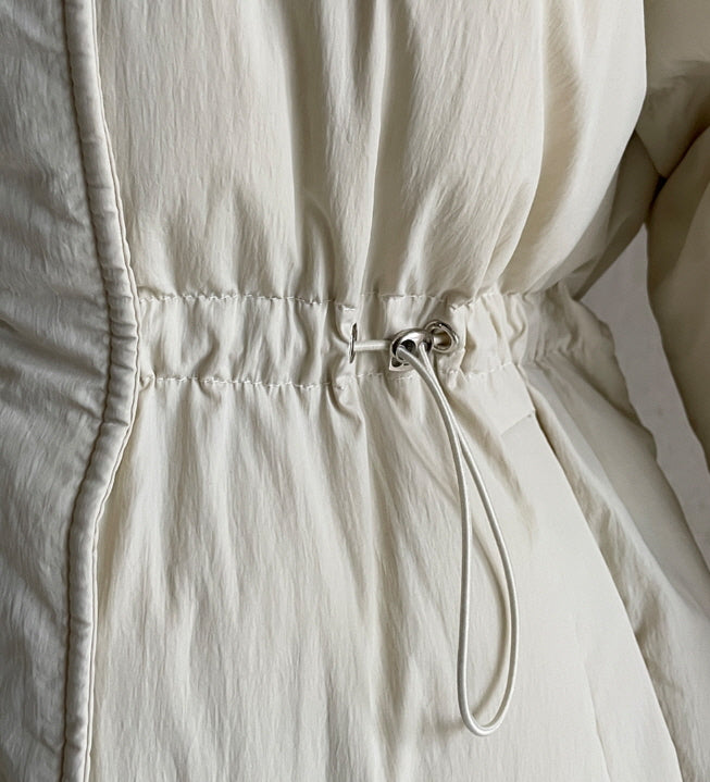 エレガントフェイクファーカラー ロングダウンコート(2color)