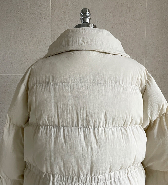 エレガントフェイクファーカラー ロングダウンコート(2color)