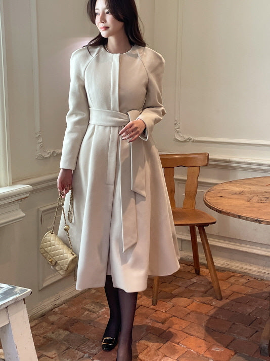 クラシック フレアシルエット ロングコート(2color)