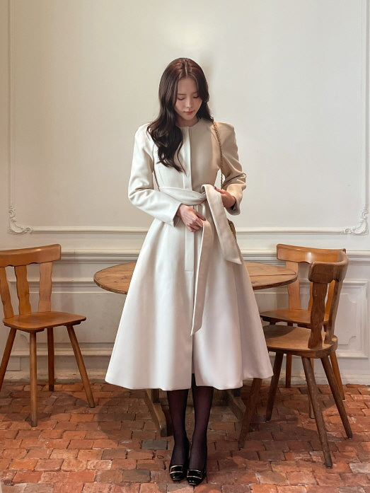 クラシック フレアシルエット ロングコート(2color)