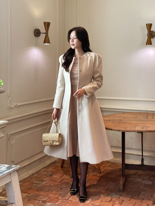 クラシック フレアシルエット ロングコート(2color)