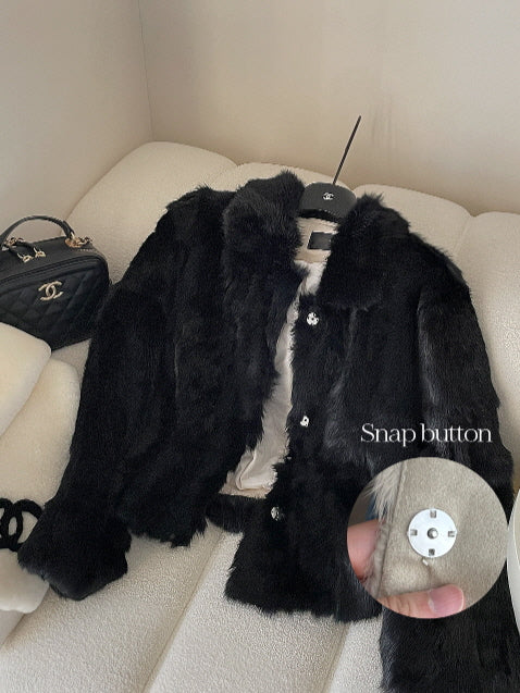 ラグジュアリー フェイクファー ショートコート(2color)