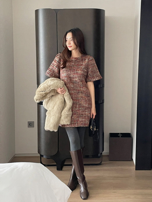 ラグジュアリー フェイクファー ショートコート(2color)