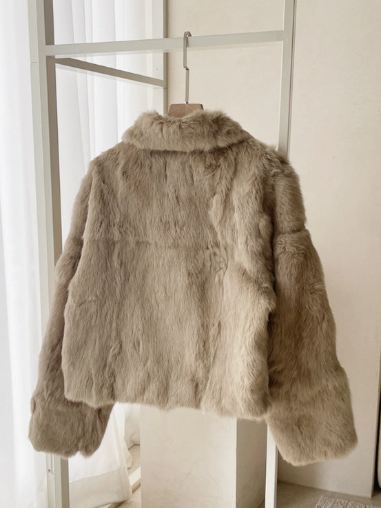 ラグジュアリー フェイクファー ショートコート(2color)