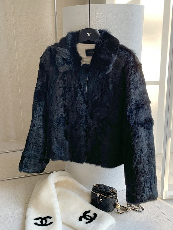 ラグジュアリー フェイクファー ショートコート(2color)