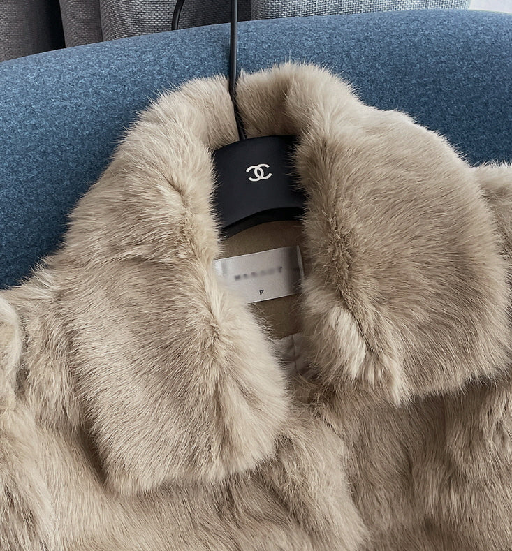 ラグジュアリー フェイクファー ショートコート(2color)