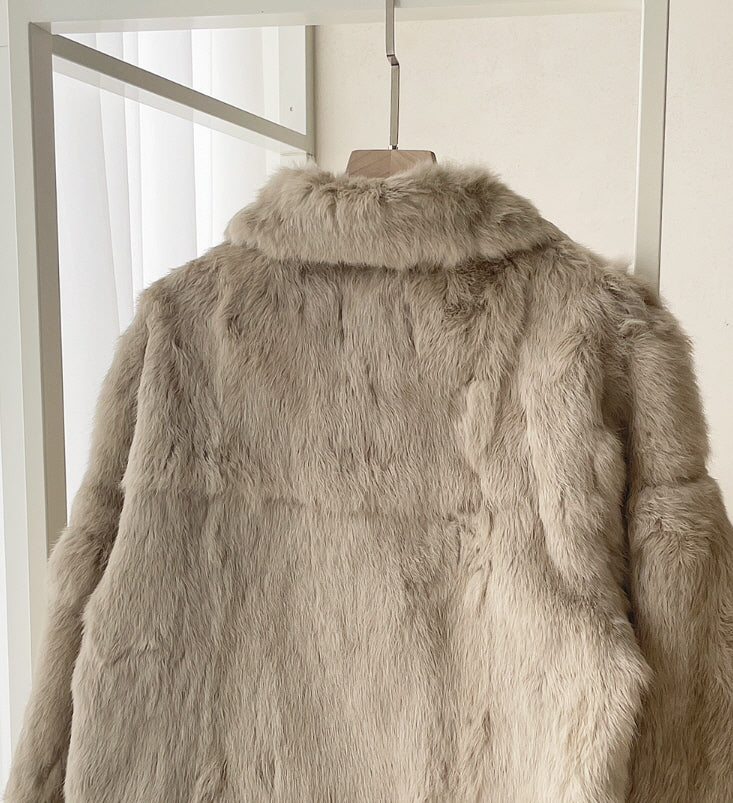 ラグジュアリー フェイクファー ショートコート(2color)