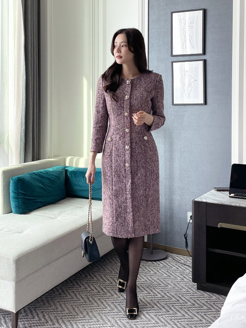 エレガントパール ツイードワンピース(3color)