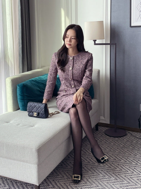 エレガントパール ツイードワンピース(3color)