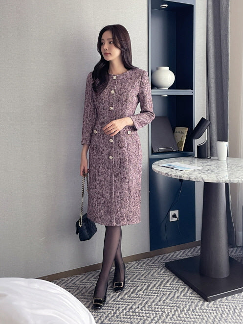 エレガントパール ツイードワンピース(3color)